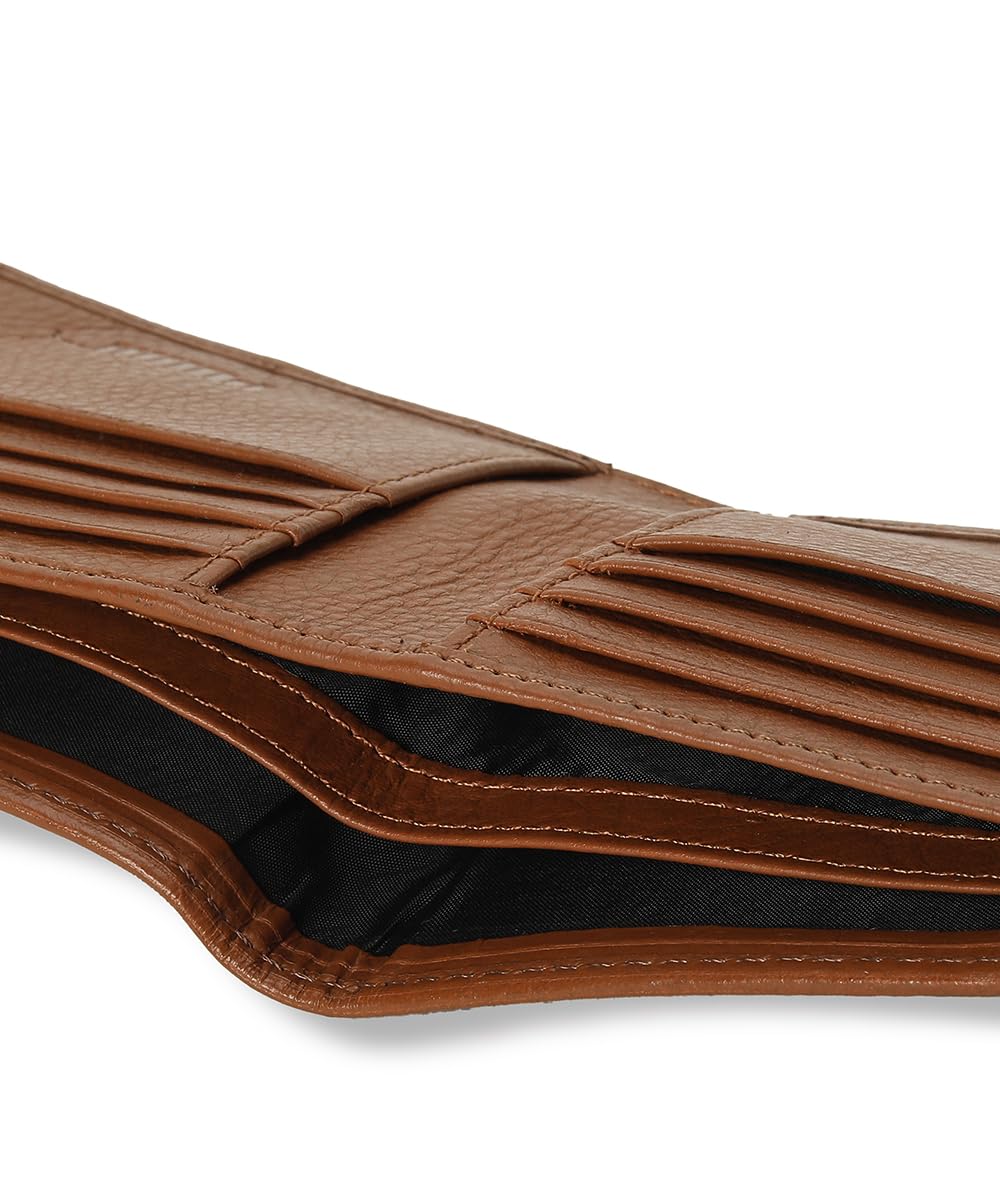 Puma Unisex-Adult Leather Embossed Wallet, Tan (9105602)