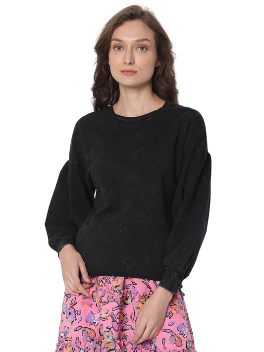 VERO MODA Regular Fit Sweater(114950002_Jet Black_S)