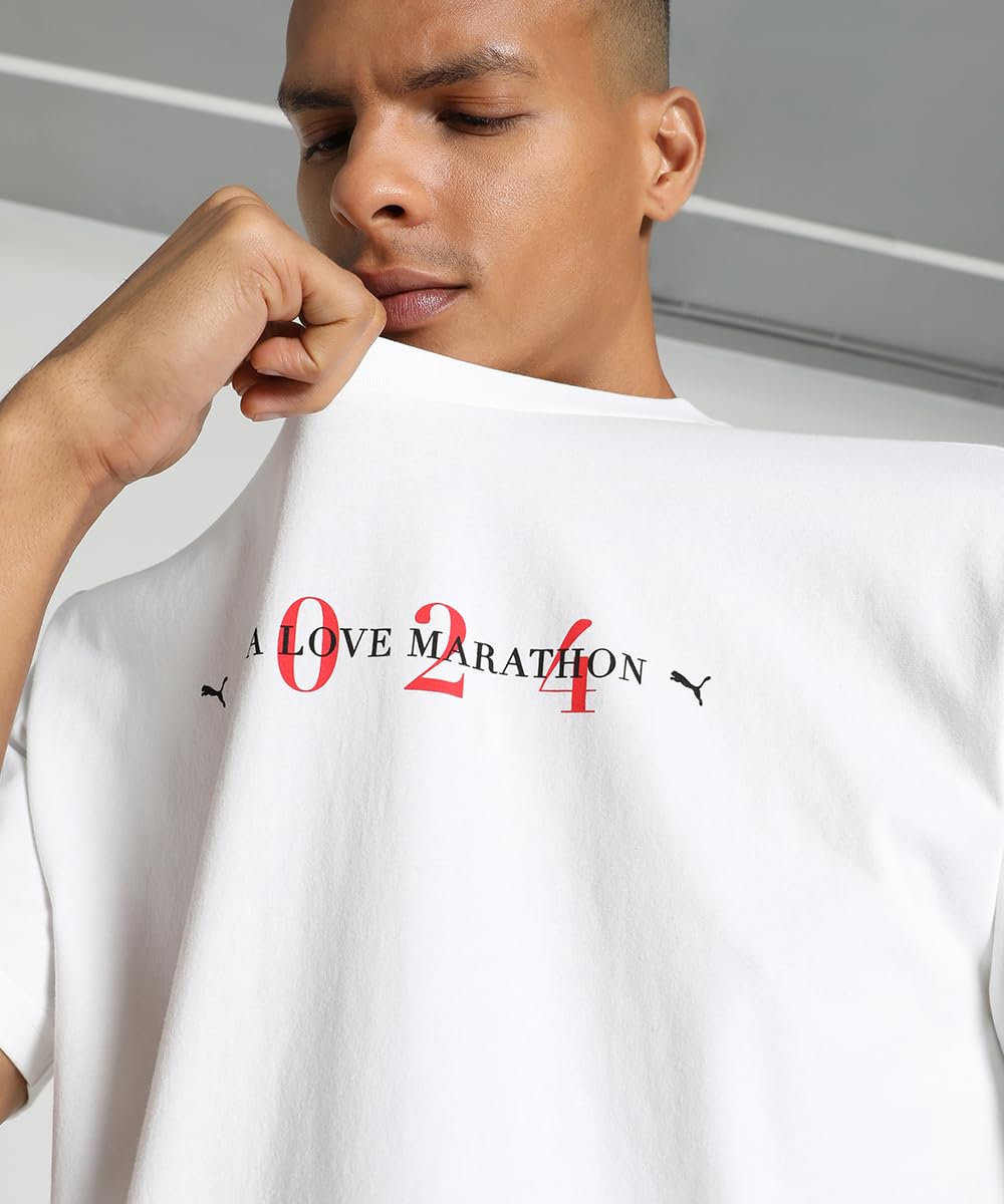 Puma Unisex's Graphic Print Relaxed Fit T-Shirt (624407_White