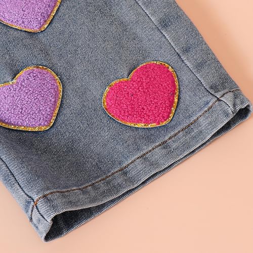 Hopscotch Girls Blue Chenille Embroidered Denim Jeans for Ages (5-6 Years)