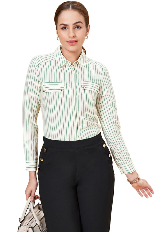 Women's Annabelle Off-White Top Regular Fit,Off White,S