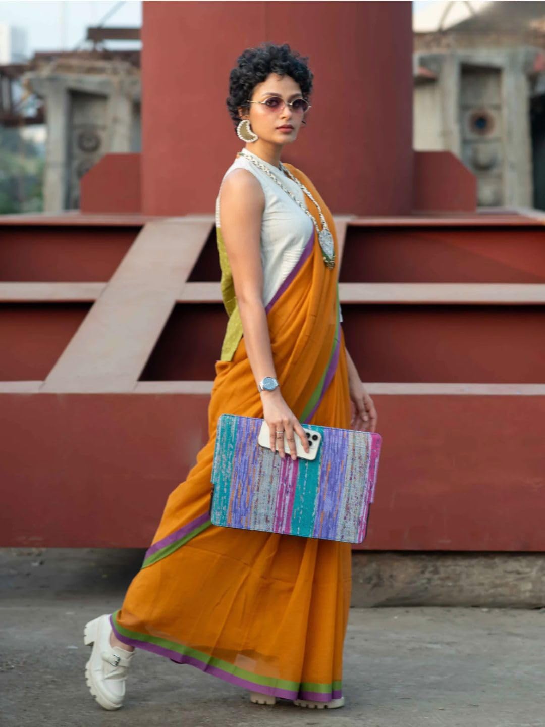 Suta Mustard Yellow Saree