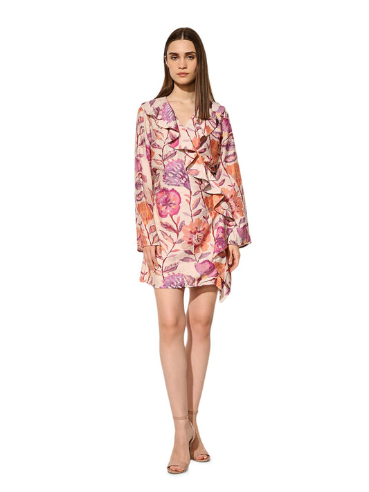 ONLY Women's Floral Print Wrap Multicolor Dress