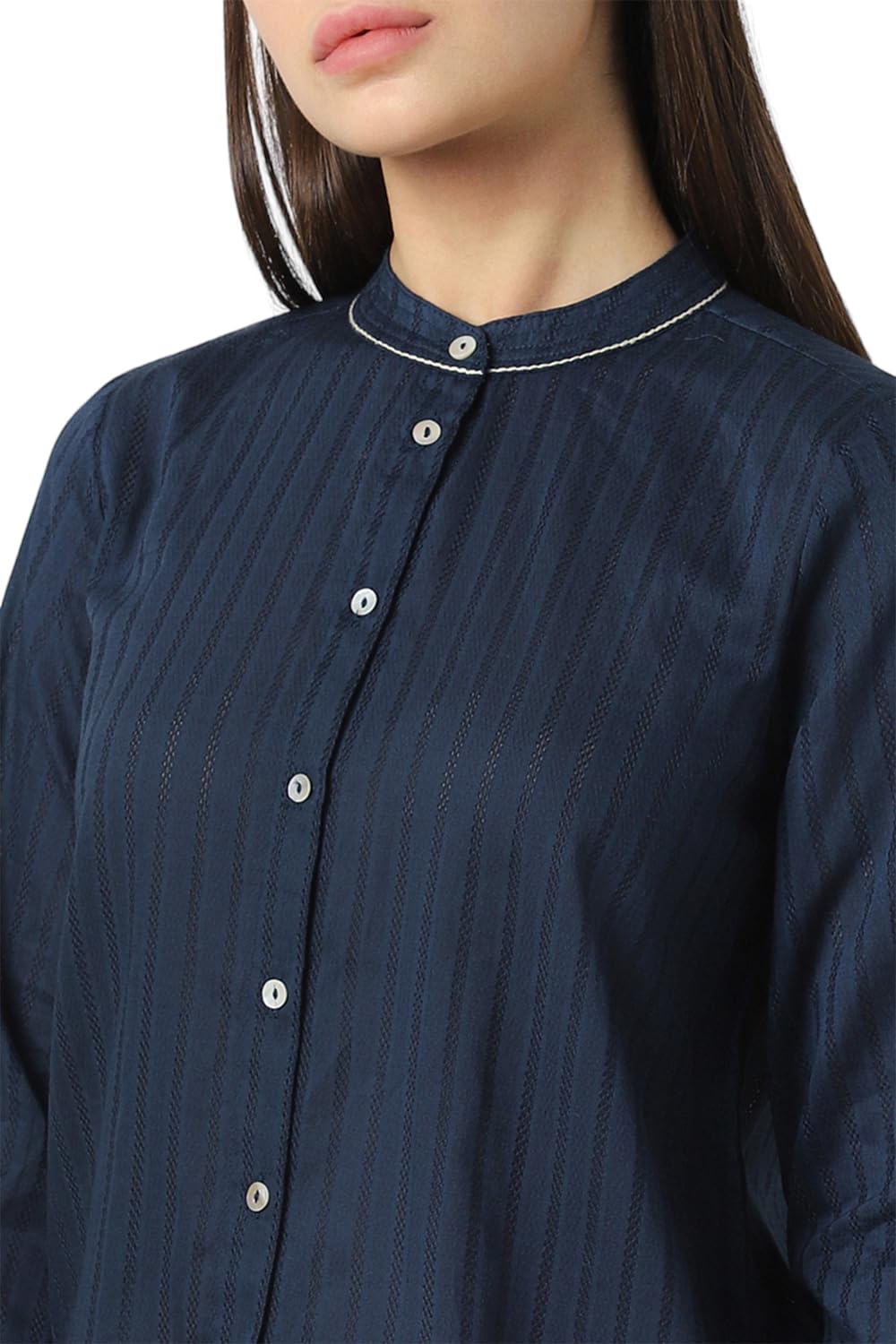 Van Heusen Women's Regular Fit Shirt (VWSFNRGP431176_Navy