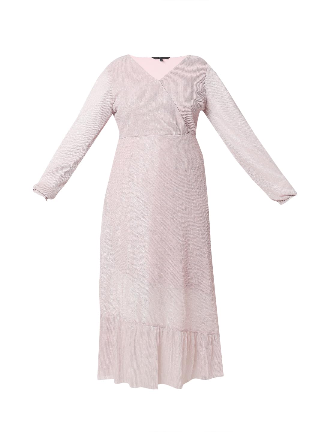 VERO MODA Women Embellished Pink Polyester Below Knee Length A-Line Dress