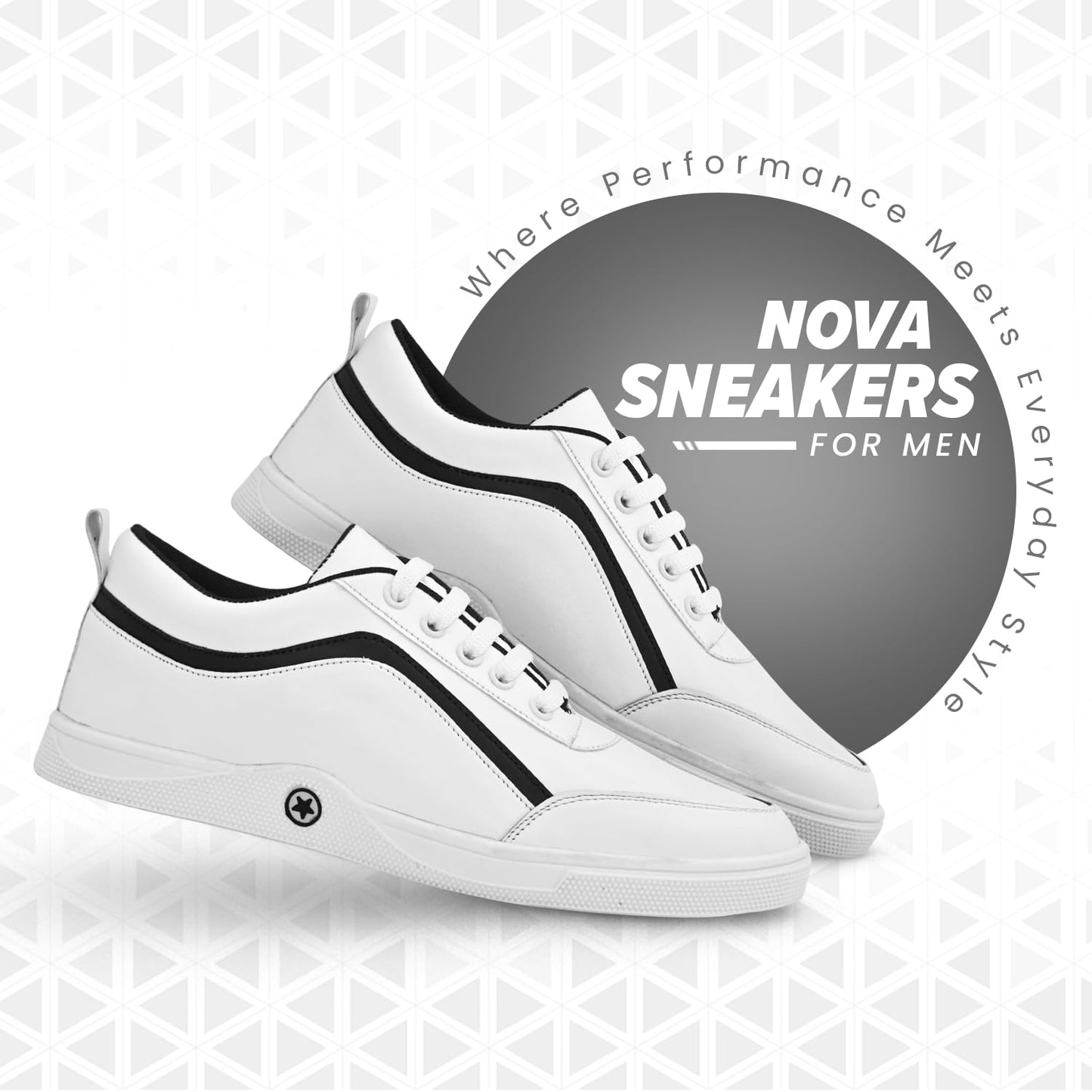 STANPHORD Men's Nova White Sneakers_8 UK (TPKP 15)