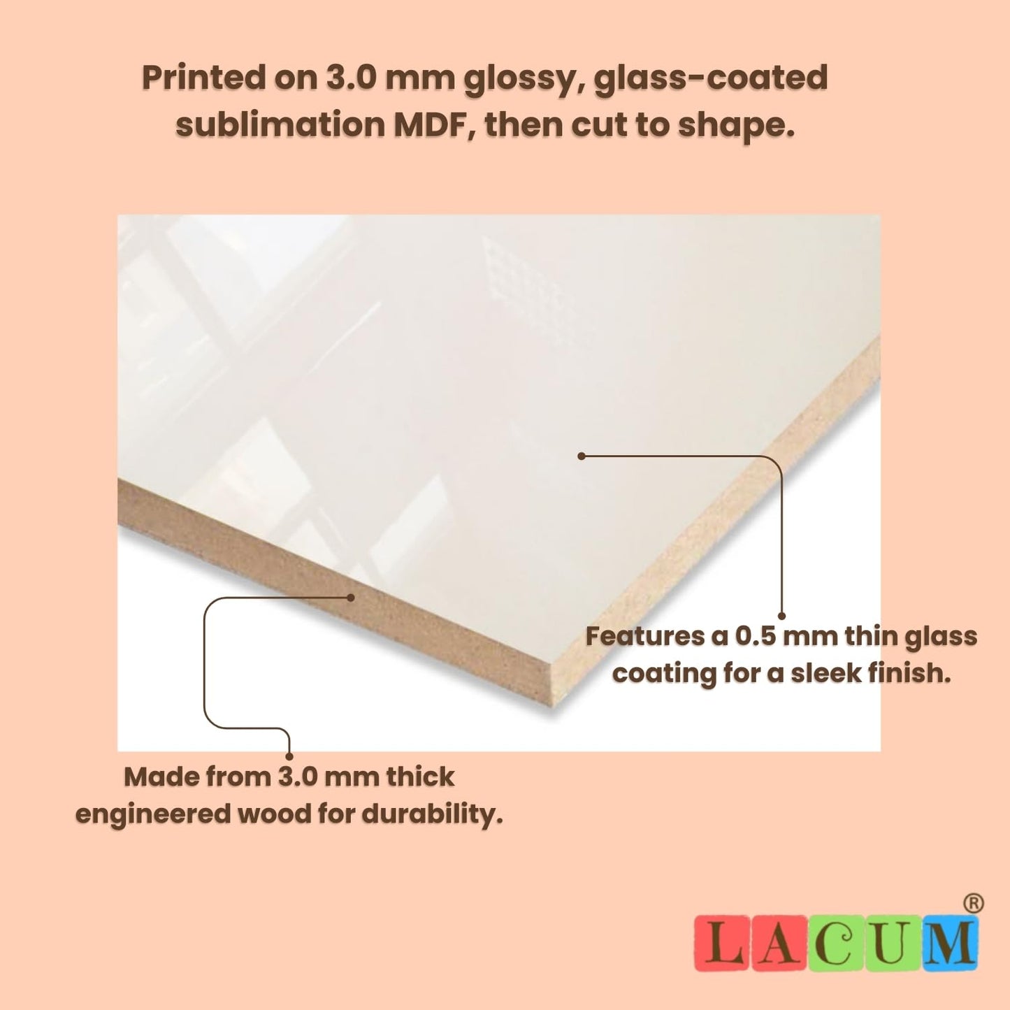 LACUM Personalized Wooden Cutout Photo Frame – Customized Picture Display with Name or Message on Heavy Base – Unique Gift for Special Occasions (Family)