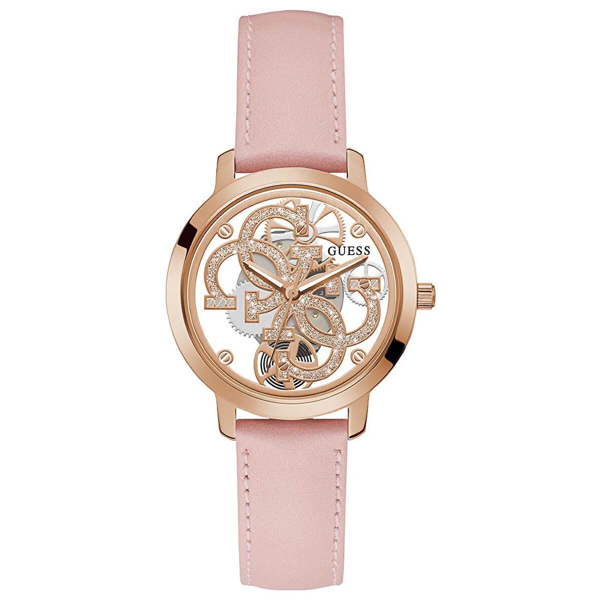 Guess Quattro Clear Collection Analog Gold Dial Women's Watch-GW0383L2