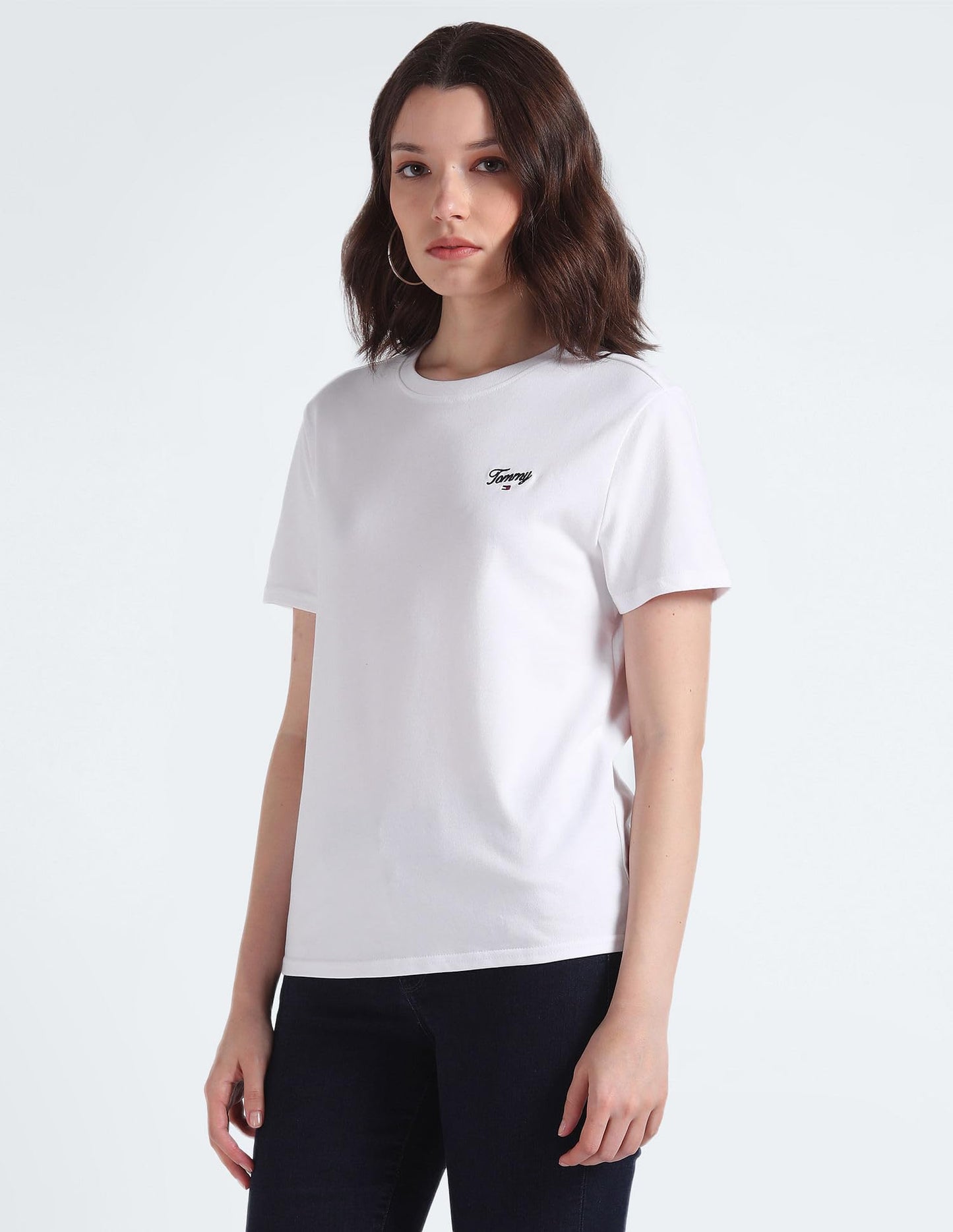 Tommy Hilfiger Womens White Color T-Shirt (M)