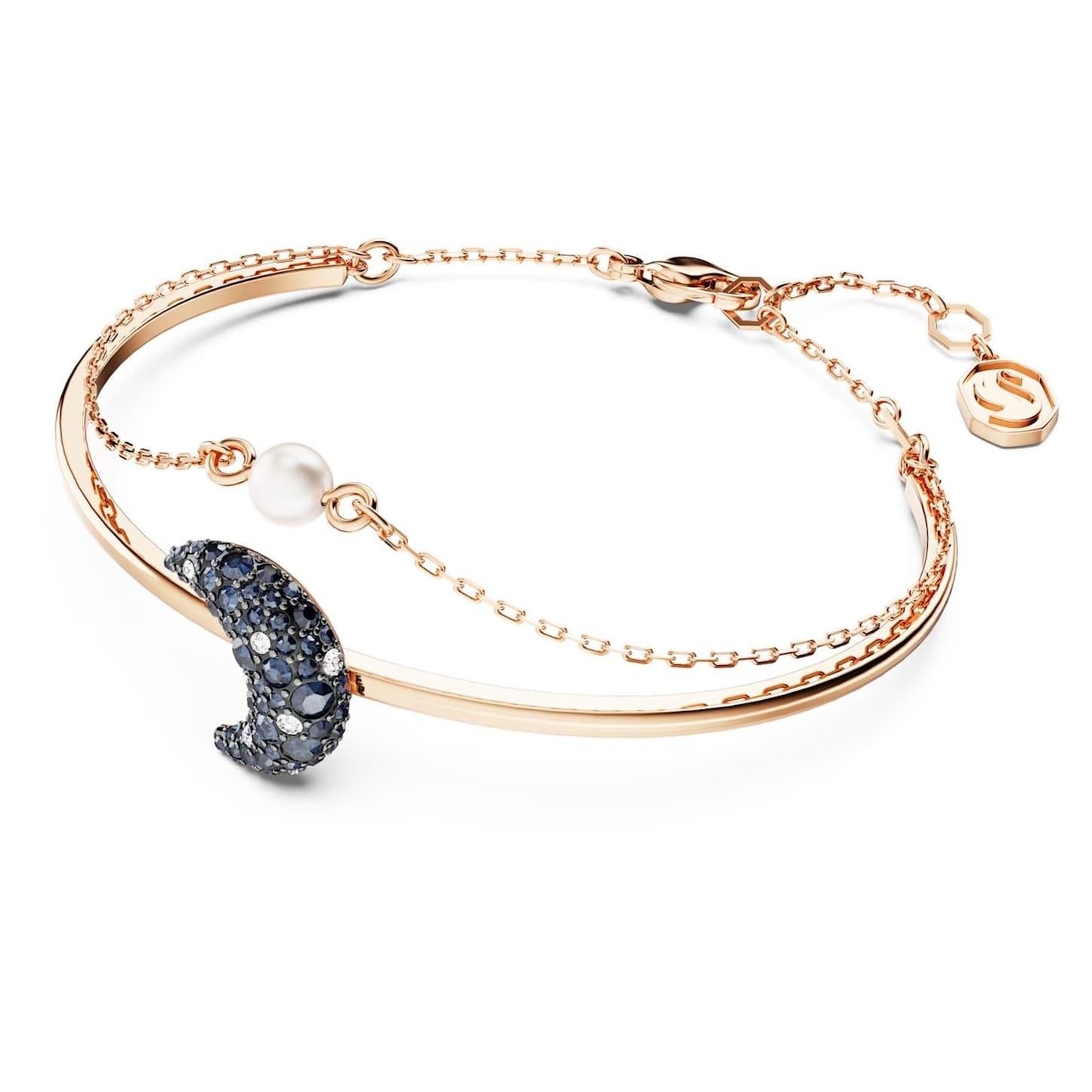 Swarovski Sublima bangle, Moon, Multicolored, Rose gold-tone plated