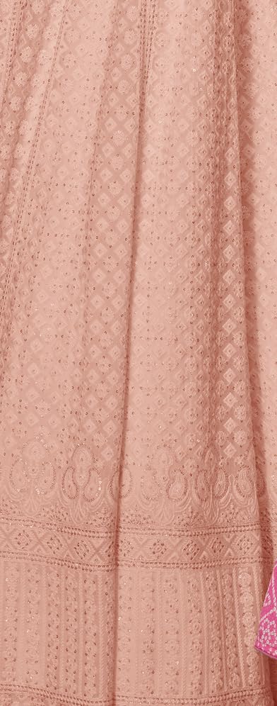 RUDRAPRAYAG Women's Georgette Long Sleeve V-Neck Maxi Anarkali Gown I Semi Stitched Womens Ethnic Wear