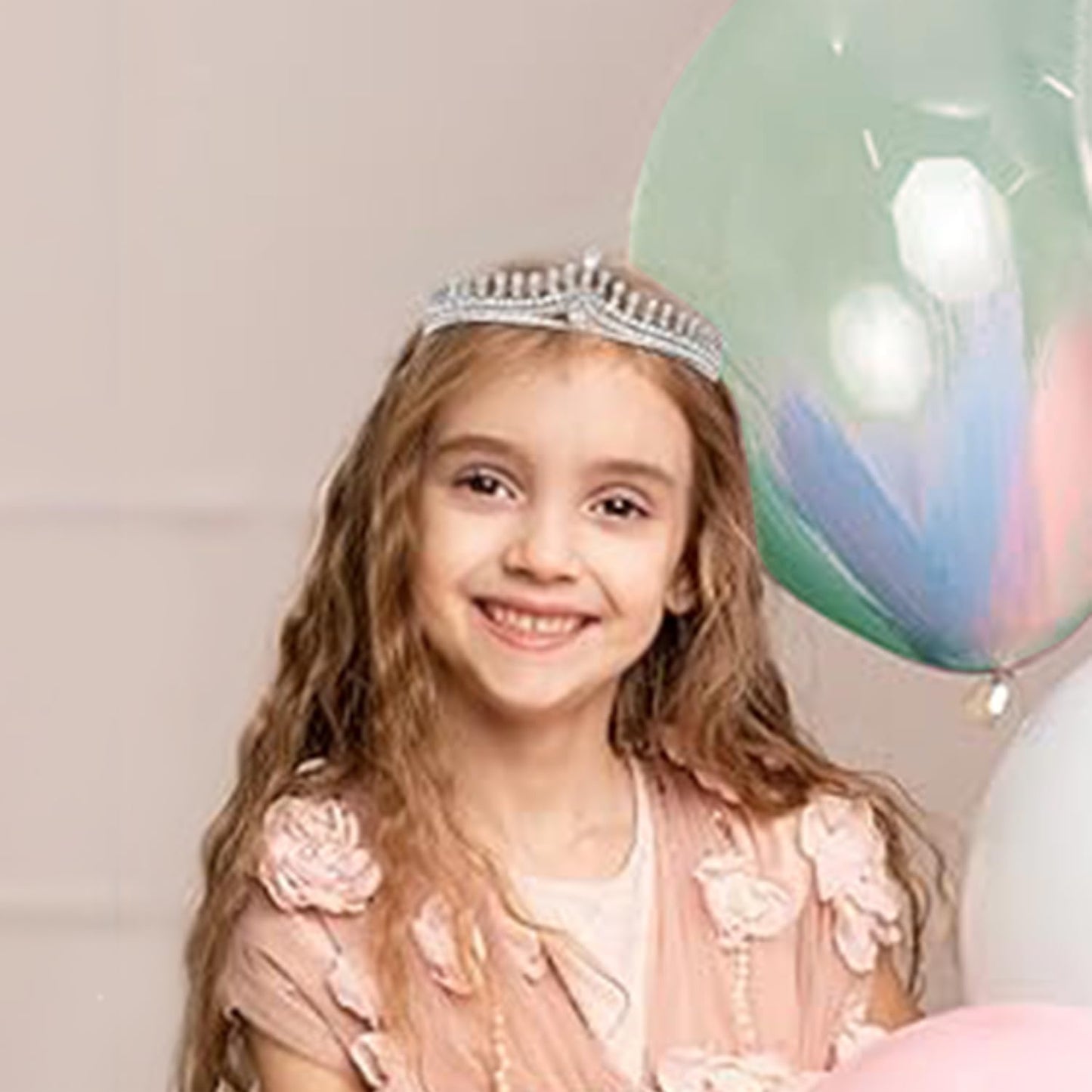 Peora Silver Plated Cubic Zirconia & Crystal Studded Princess Tiara Crown for Girls & Women Birthday Gift Hair Accessories