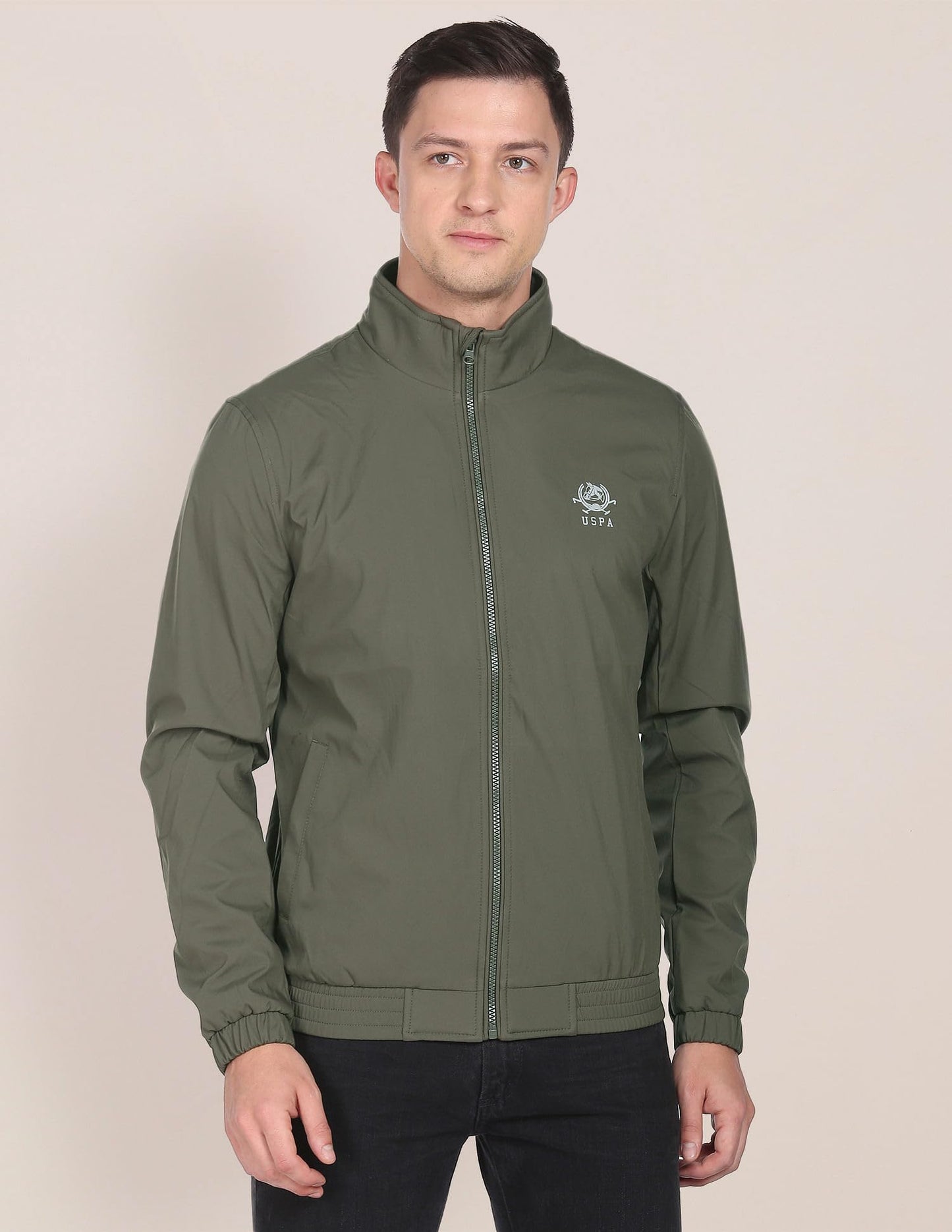 U.S. POLO ASSN. Polycotton Men's Maxi Coat (USJCKS0124_Olive_XXL)