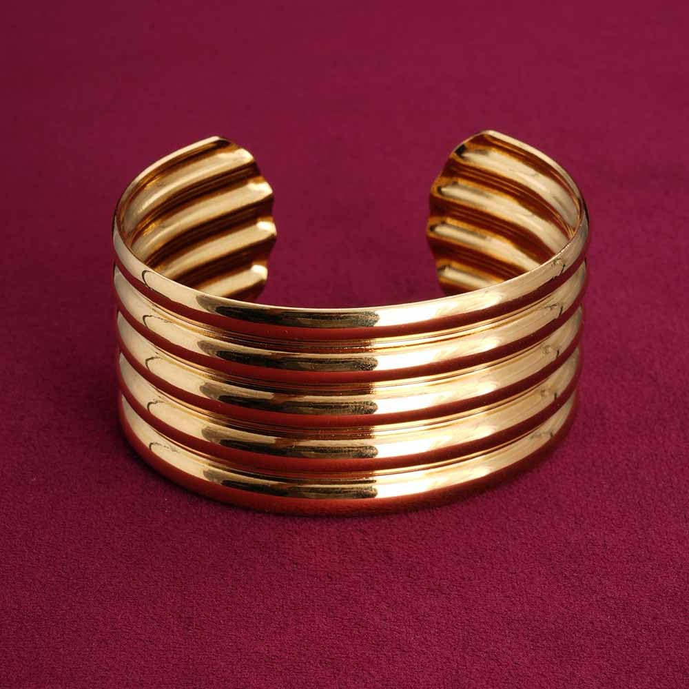 PALMONAS Golden Stack Cuff Bracelet for Women - Gift for Girls & Women | Waterproof & Anti-Tarnish Bracelet
