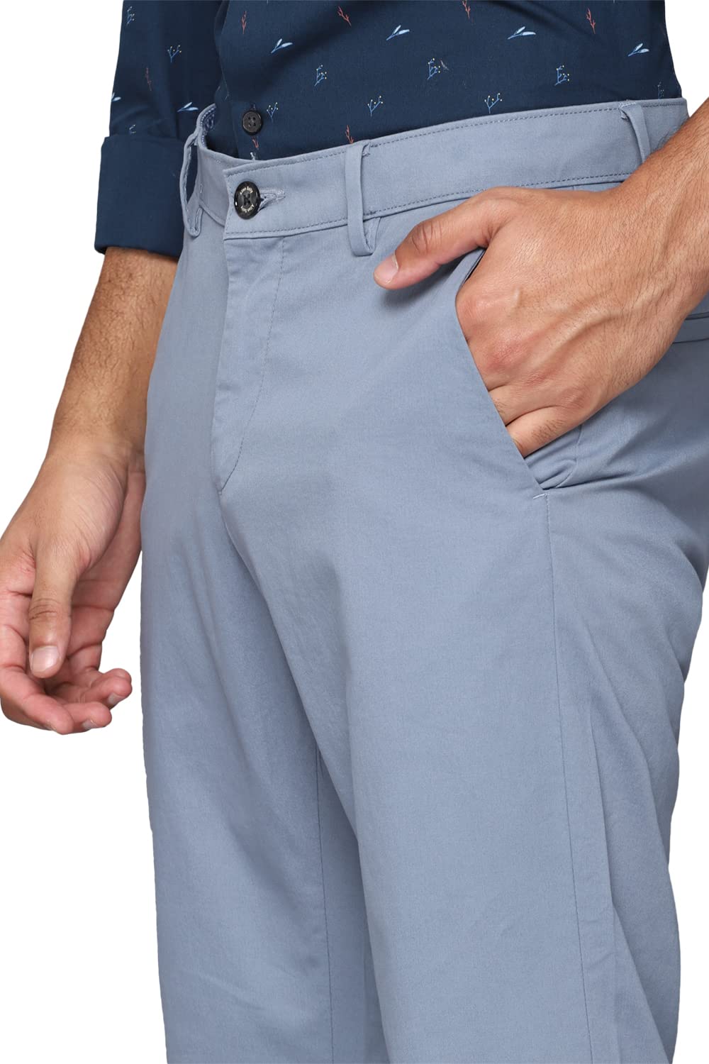 Allen Solly Men's Slim Casual Pants (ASTFQSRFM12992_Blue_36)