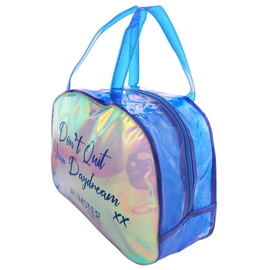 HAMSTERLONDON Shiny Boston Bag, Handbag for Women, Girls (Blue, Size: 32X12X25 cm)