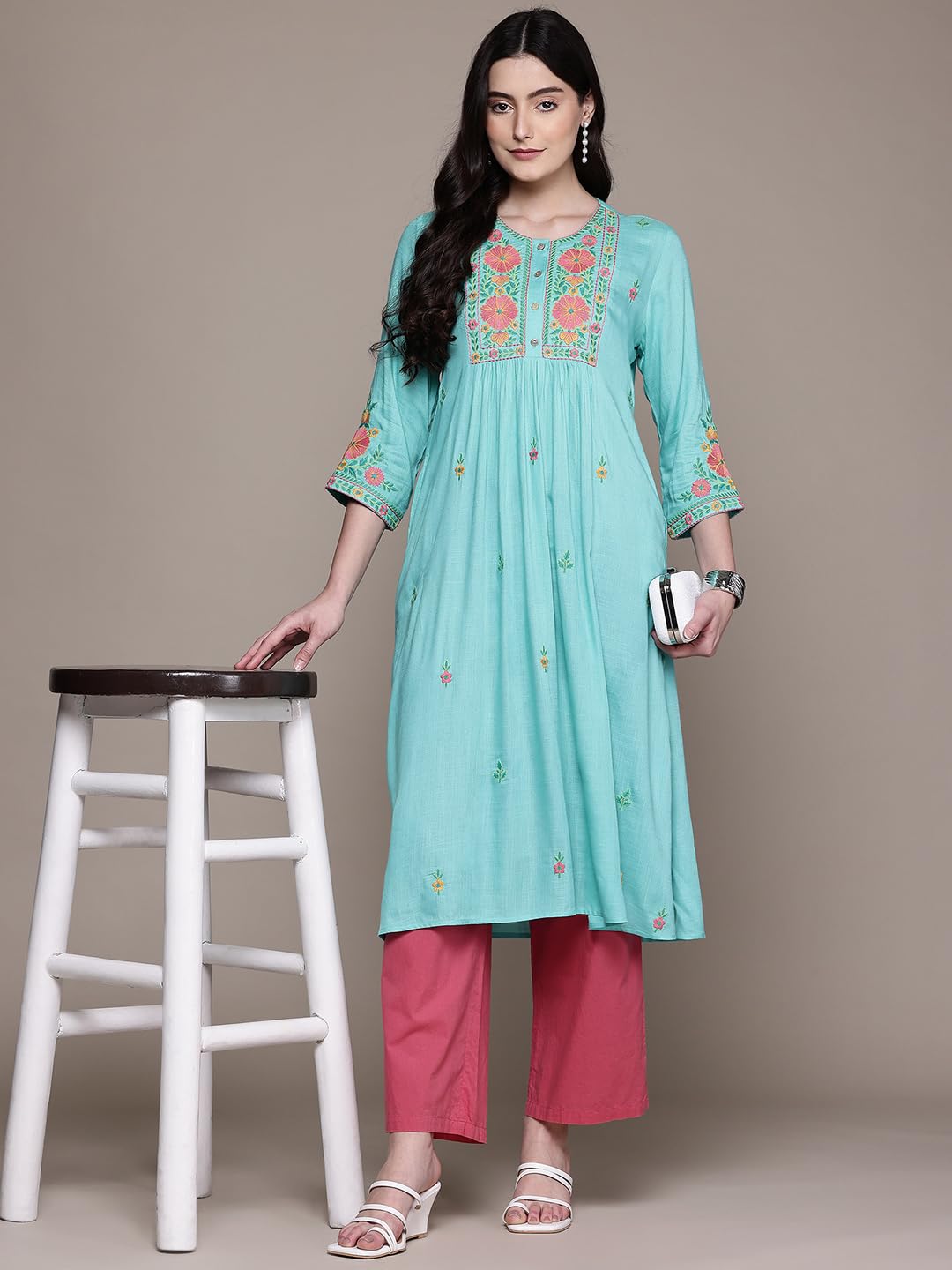 Aarke Ritu Kumar Turquoise Monroue Kurta