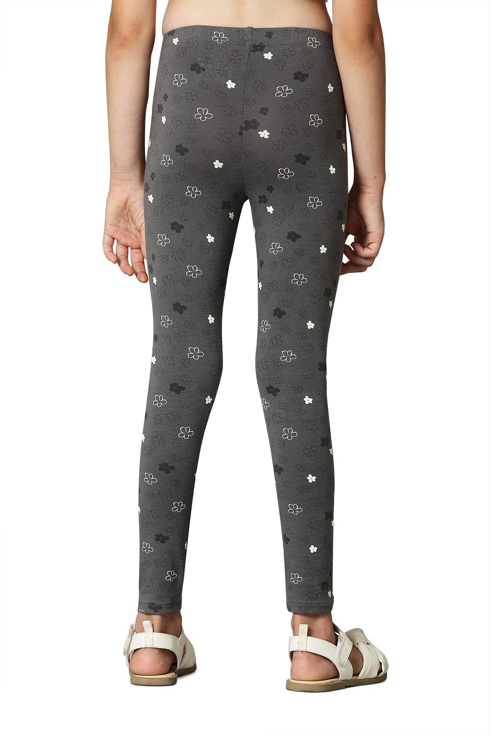 Van Heusen Girls Leggings - Power Plus Cotton Spandex - Power Plus, Allover Print, Super Soft_56302_December Bloom AOP_7-8 Years