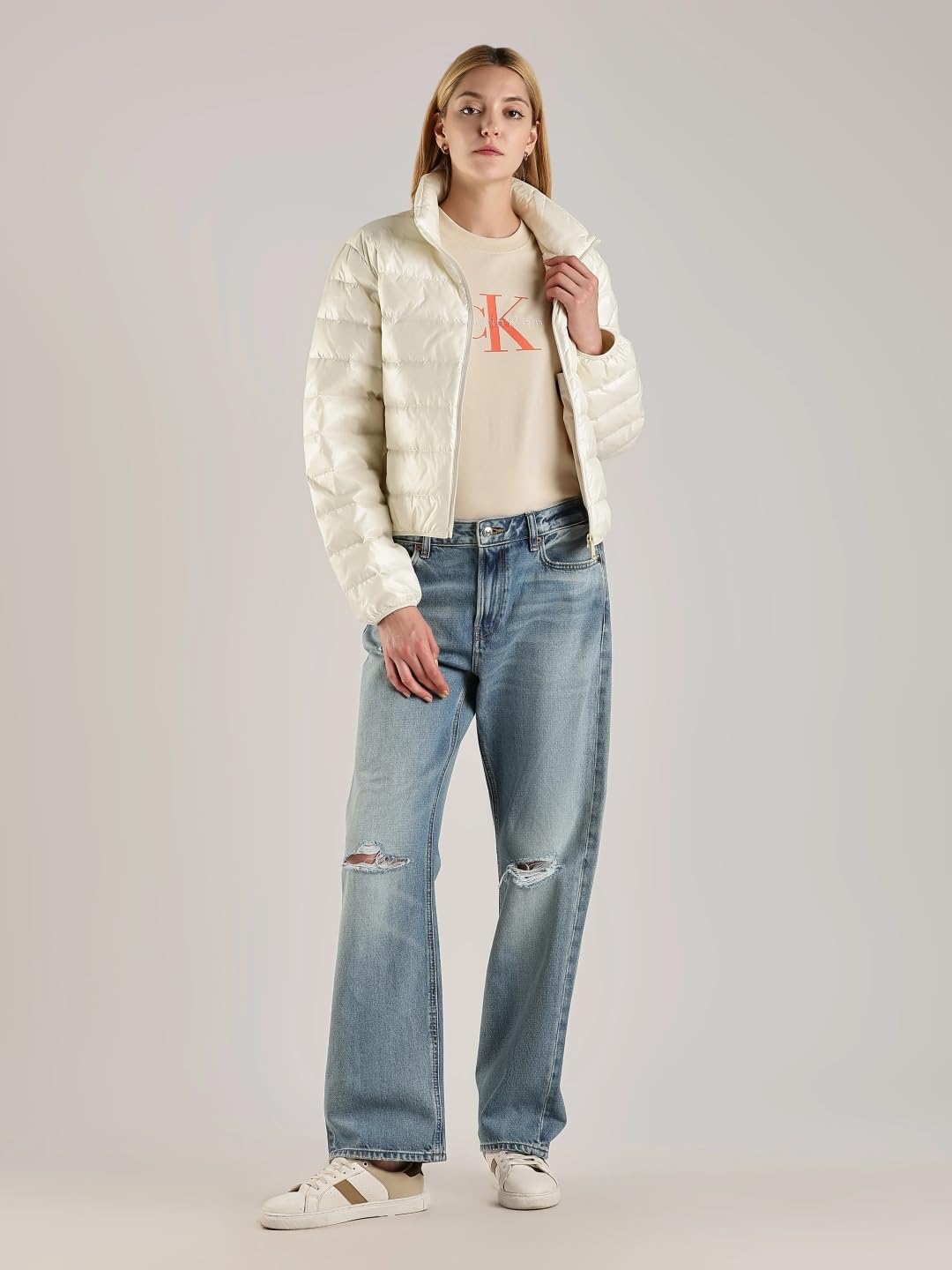 Calvin Klein Jeans Regular Fit Nylon High-Neck Puffer Jacket