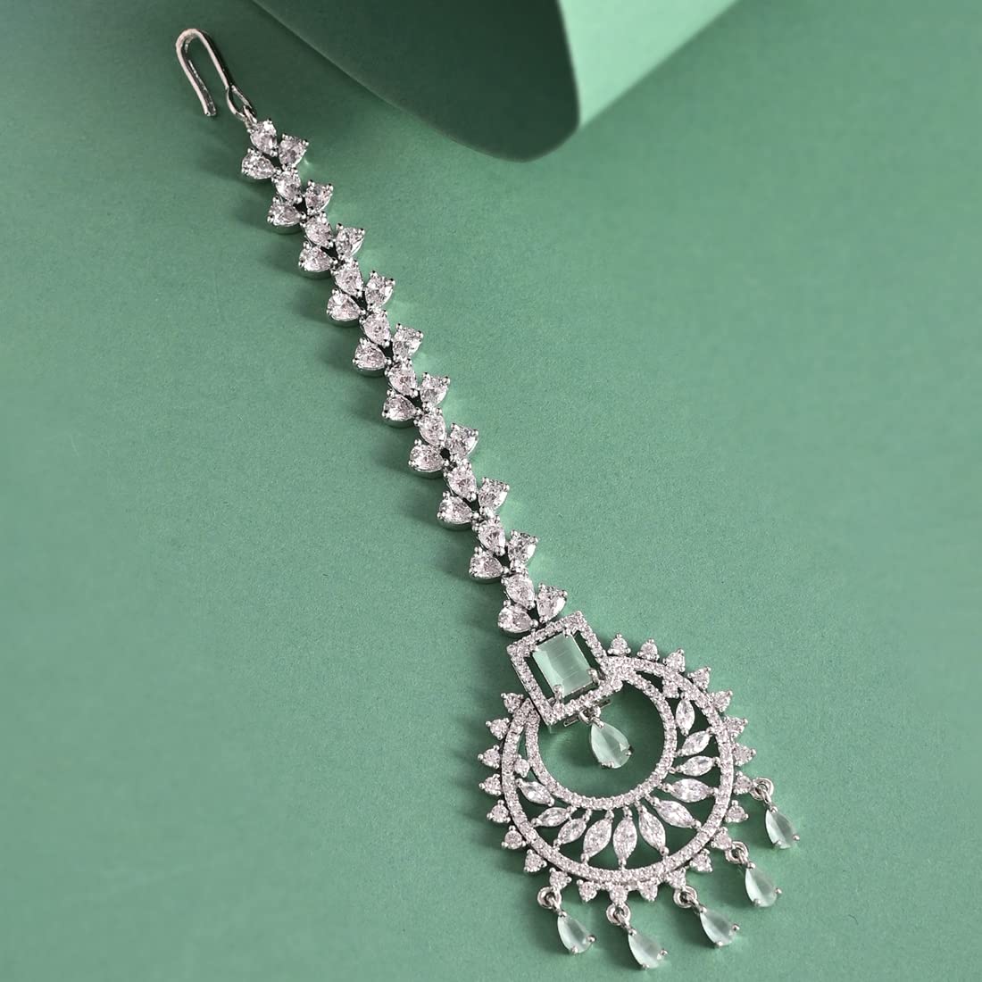 VOYLLA CZ Elegance Emerald Cut CZ Maang Tika