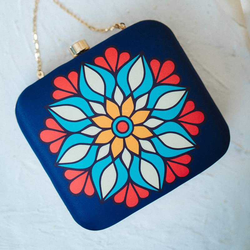 Magic Mandala Printed Art Clutch