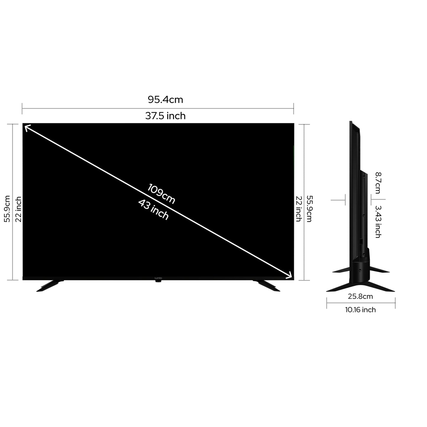 Lumio Vision 7 109 cm (43 inches) 4K Ultra-HD Smart QLED TV FTW1-ADSG