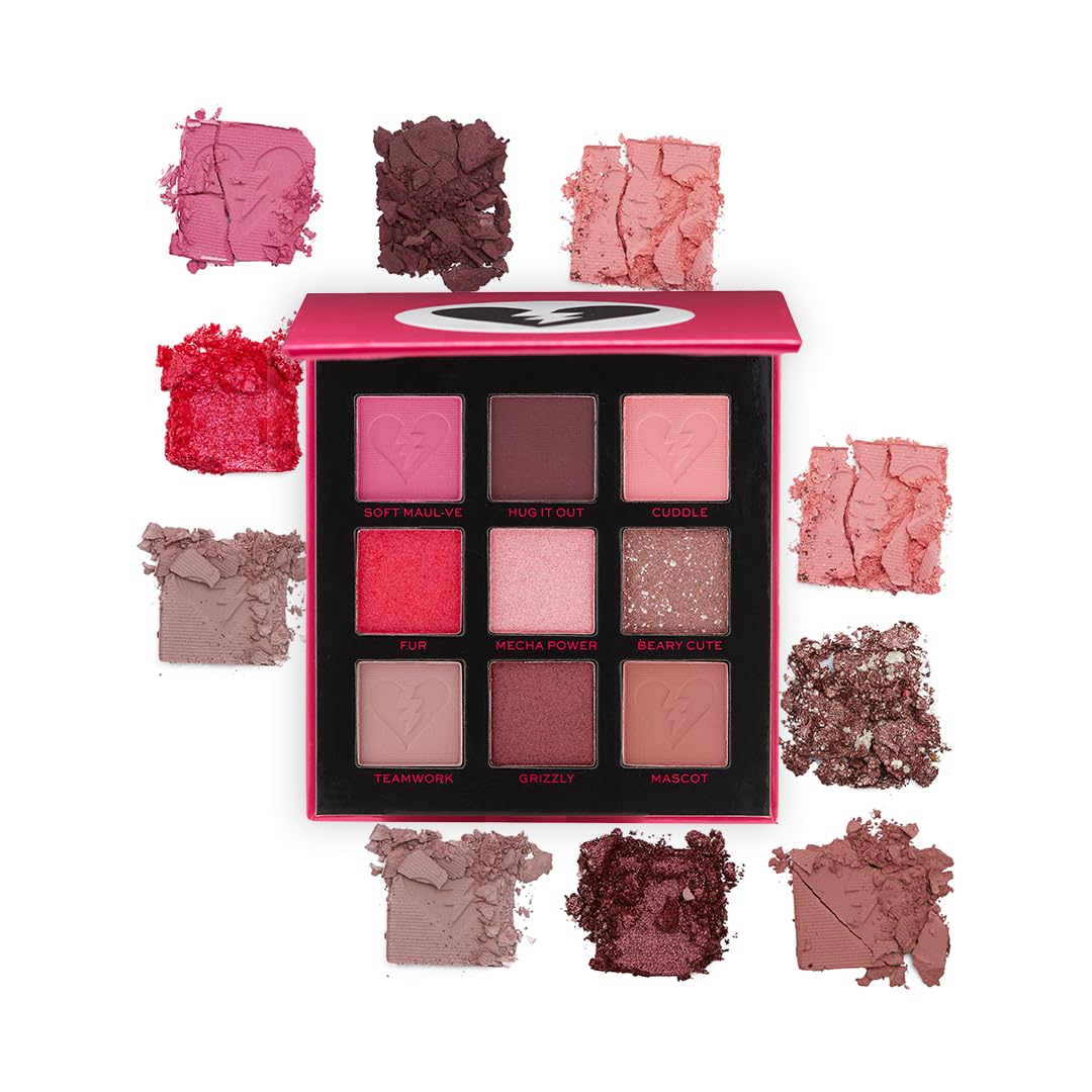 Makeup Revolution- X Fortnite-9 Pan Shadow Palette- Cuddle Team Leader | Unlock the cutest looks |Balance of bright mattes and berry-toned shimmers | Pigmented shades of soft & fluffy pinks | 9gm