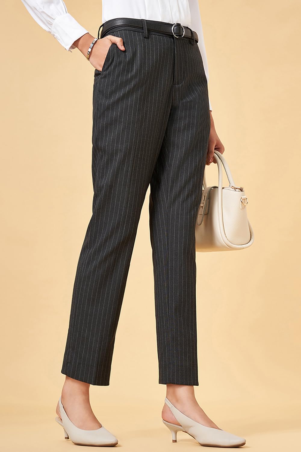 Annabelle Women's Slim Fit Black Pants,Blackened Pearl-26