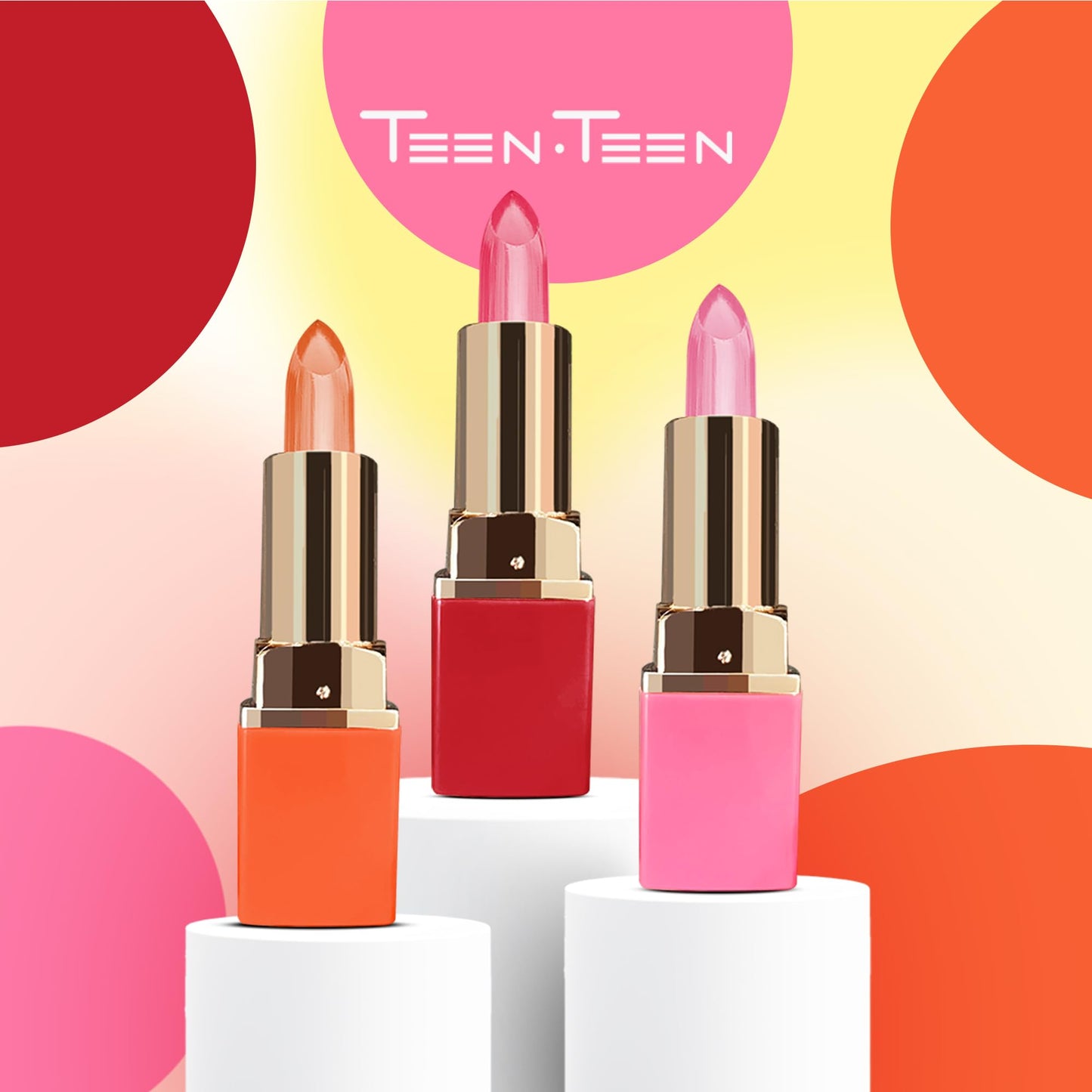 TEEN TEEN Crystal Lipstick Tint Gel & Jelly Formulation | Long-Lasting, Lightweight,Glossy Finish | Hydrating, Tint Blush, Lip Tint | All-Day-Comfort, Orange, 3.5gm