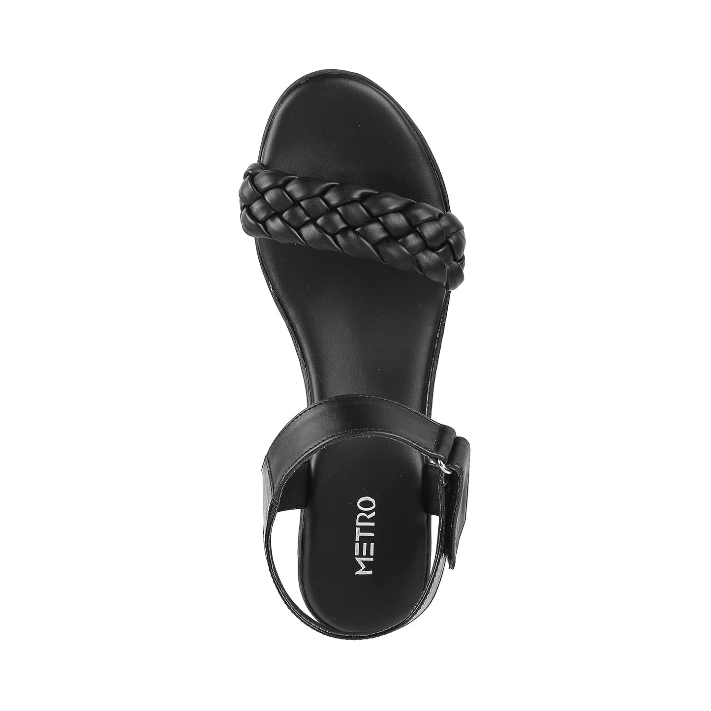 Metro Womens Synthetic Black Sandals