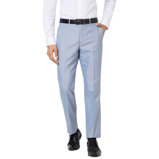 PARK AVENUE Men's Smart FIT PLEATLESS Medium Blue Formal Trouser