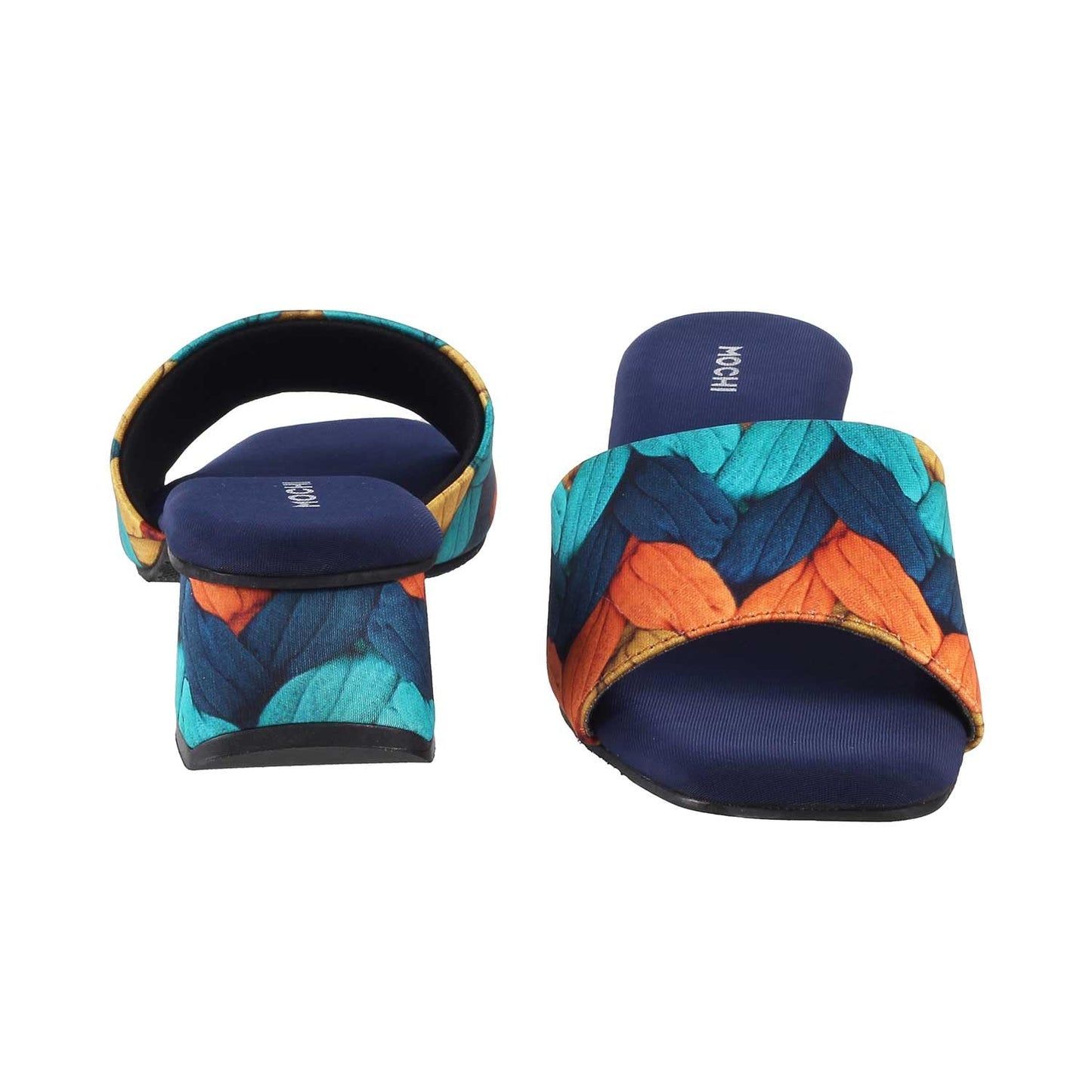 Mochi Women Blue Block Heel Fashion Sandal UK/6 EU/39 (40-145)