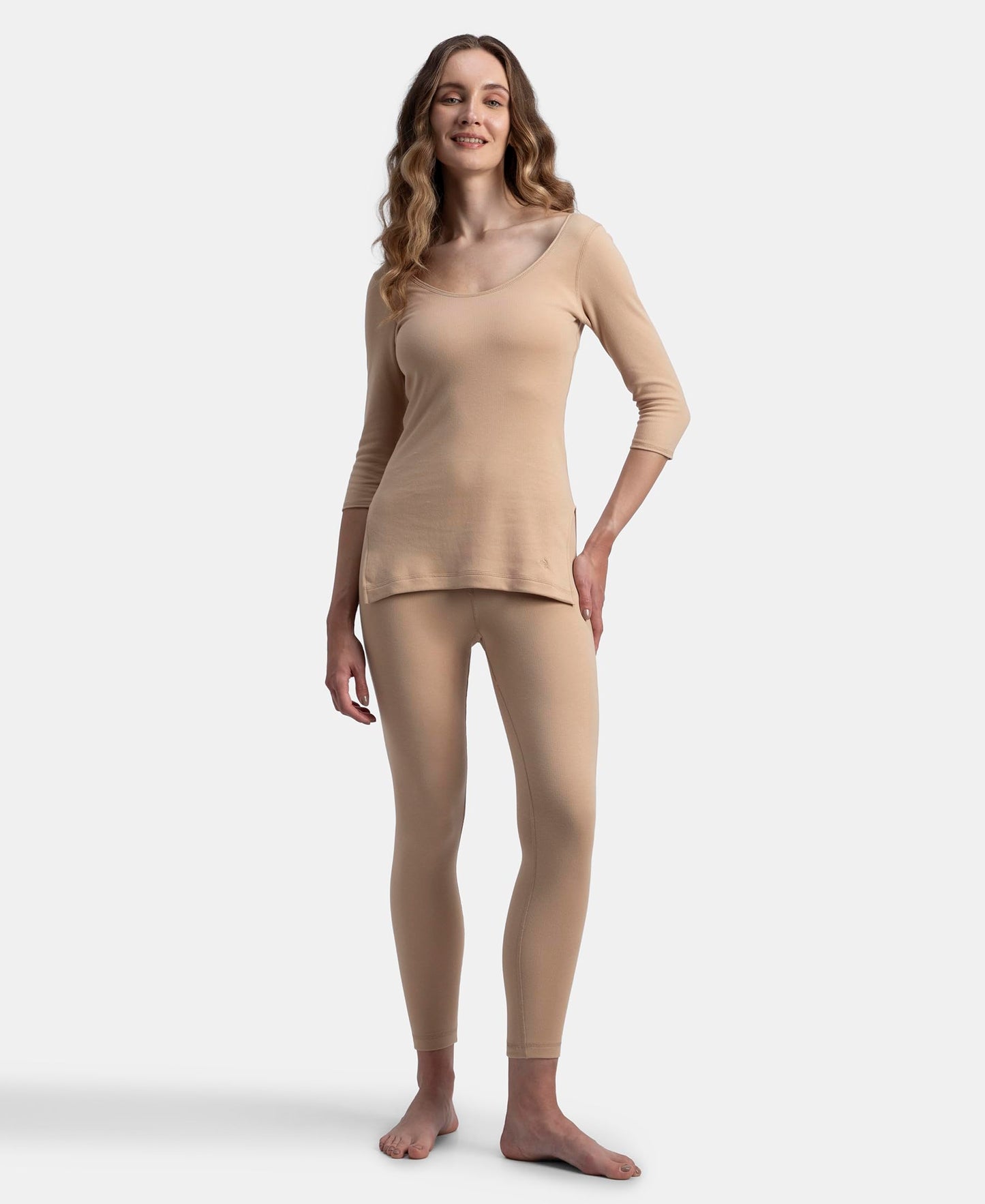 Jockey 2544 Women's Super Combed Cotton Rich Brushed Fabric Thermal Leggings with StayWarm Technology_Skin_L