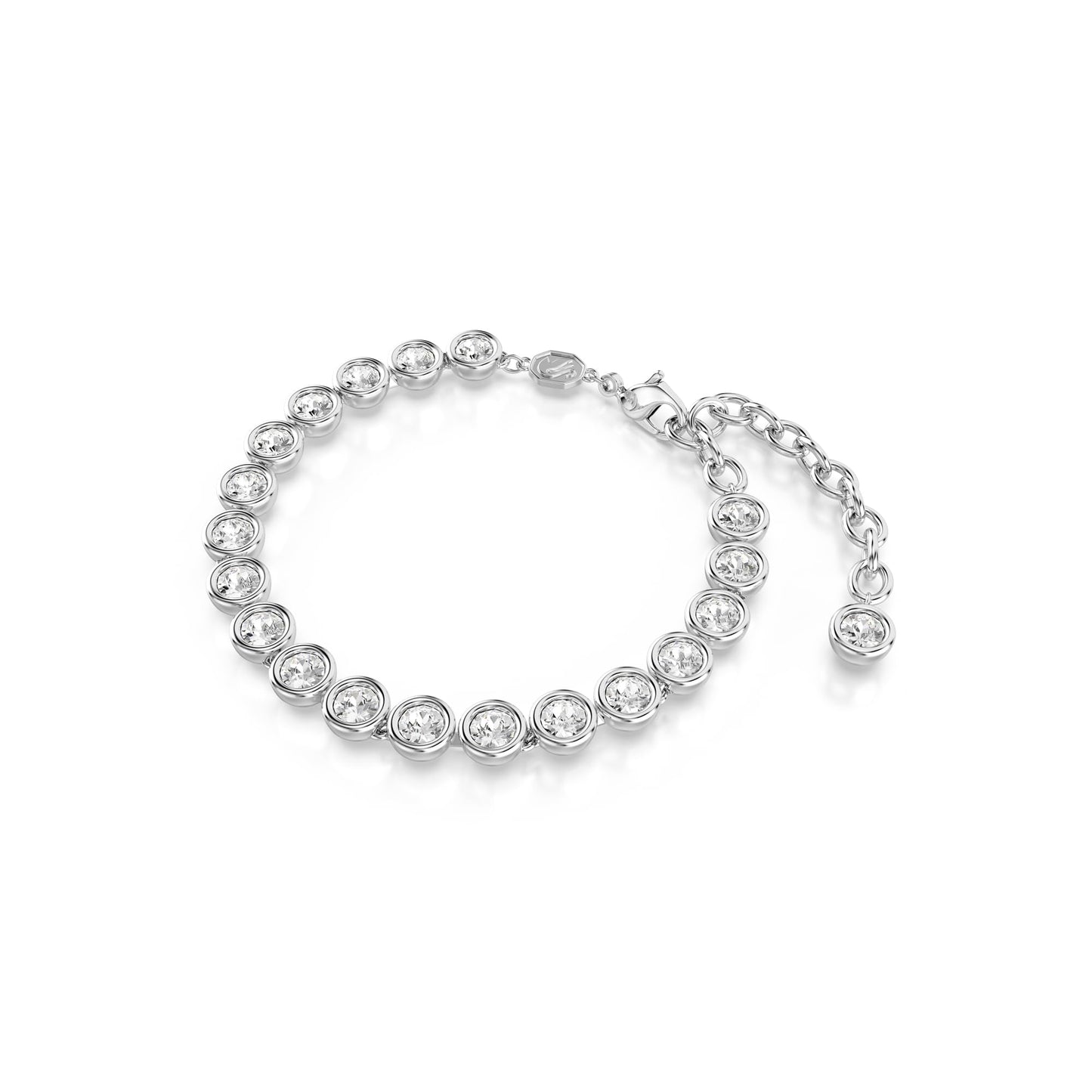 Swarovski Imber Tennis Bracelet, Round Cut, White, Rhodium Plated