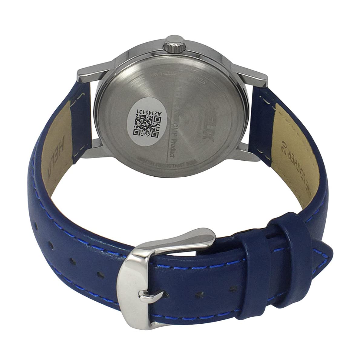 Helix by Timex Analog Watch for Man with Blue Round Dial & Blue Leather Strap Band Water Resistant Men's Wrist Watches - TW047HG01