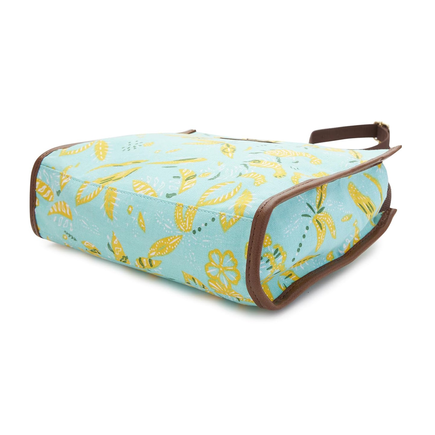 Caprese Women's Canvas Printed Pattern Hazel Sling Bag (Aqua, Medium)