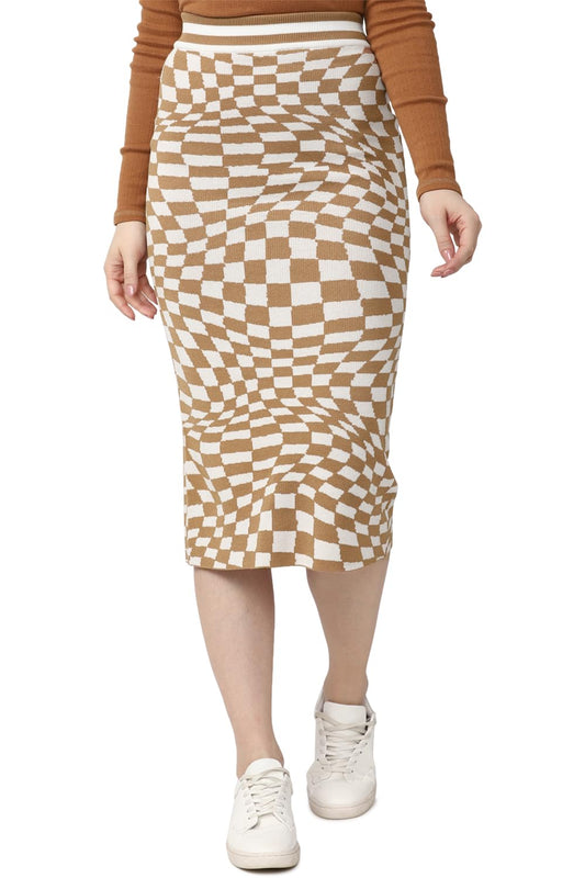 Van Heusen Polyester Blend Western Skirt Multicolour