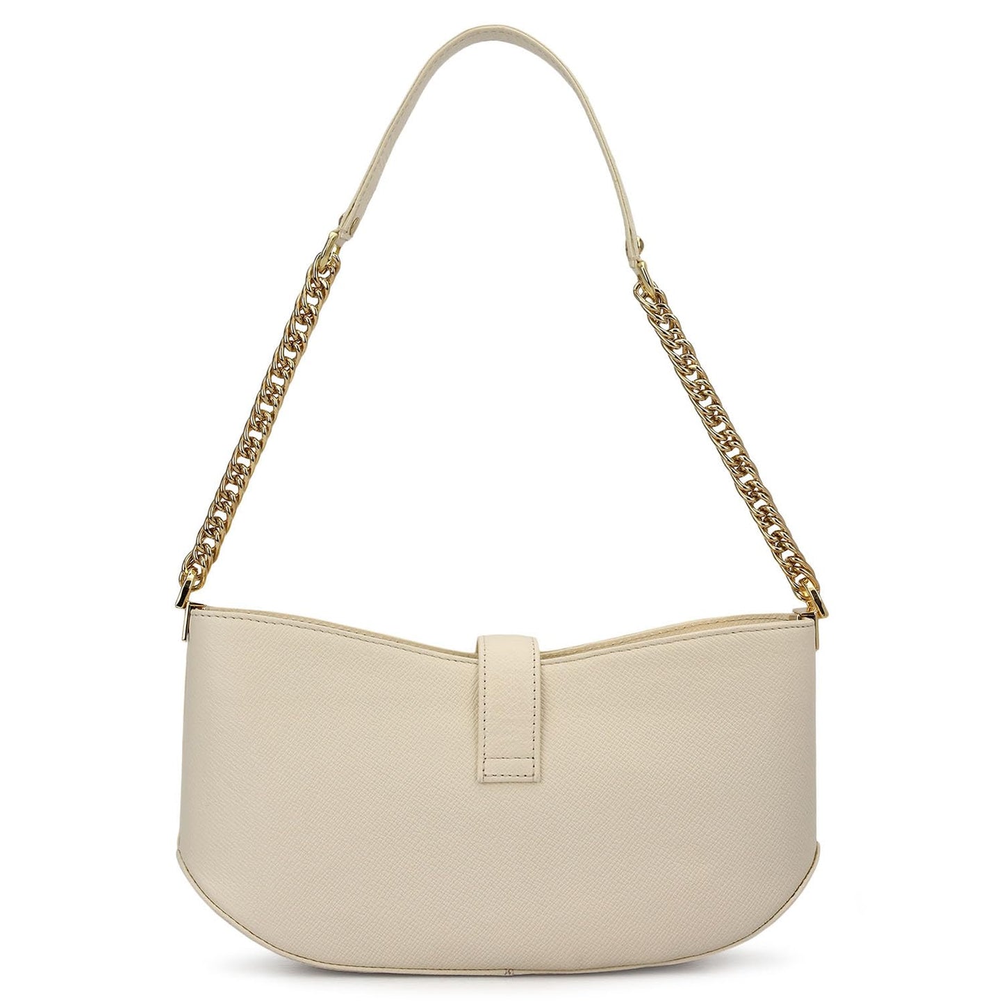 Da Milano Genuine Leather Small Shoulder Bag for Women | White Handbag with Multiple Compartments & Secure Closure