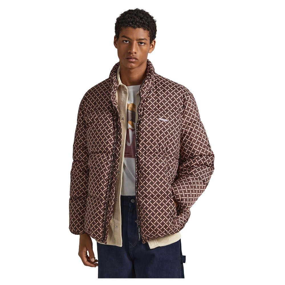 Pepe Jeans Men's A-Line Coat (PM402828_Trail Brown