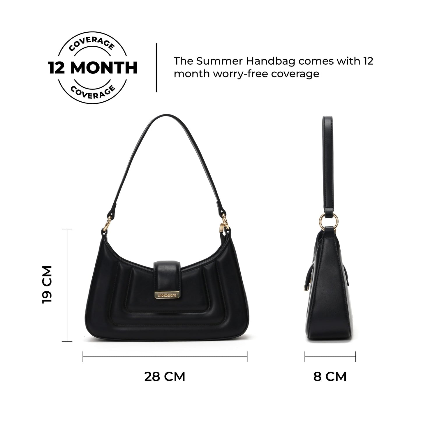 MOKOBARA The Summer Handbag Vegan Leather Top Handle Stylish Women Shoulder Bag Top Handle Purse (Holidate) (Starlight), Black