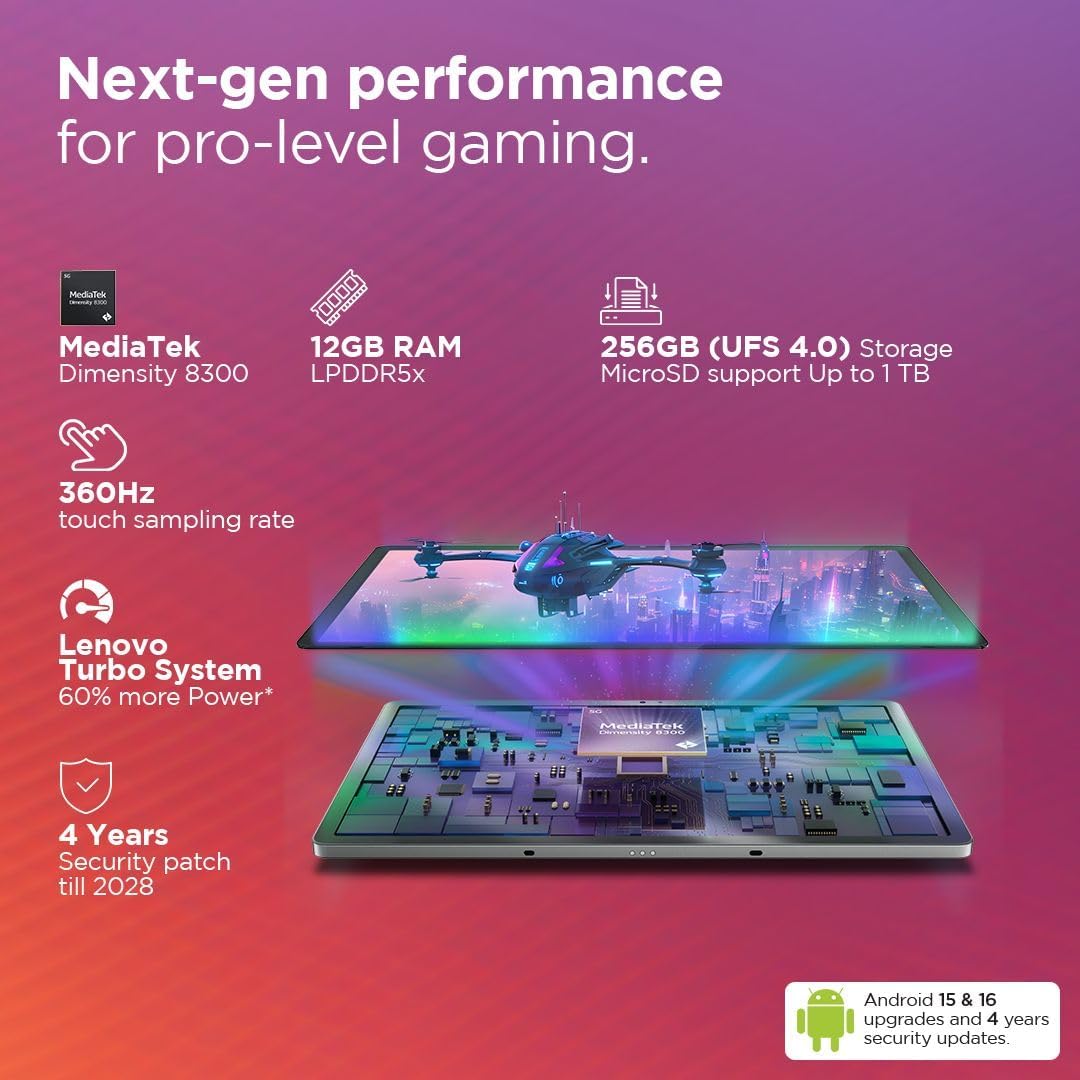 Lenovo {Smartchoice} Idea Tab Pro with Pen Plus & Keyboard|12.7" 3K Display|144 Hz Refresh|12 GB RAM, 256 GB ROM| AI-Enabled| MediaTek Dimensity 8300|4 JBL Speakers|10200 mAh Battery with 45 W Charger