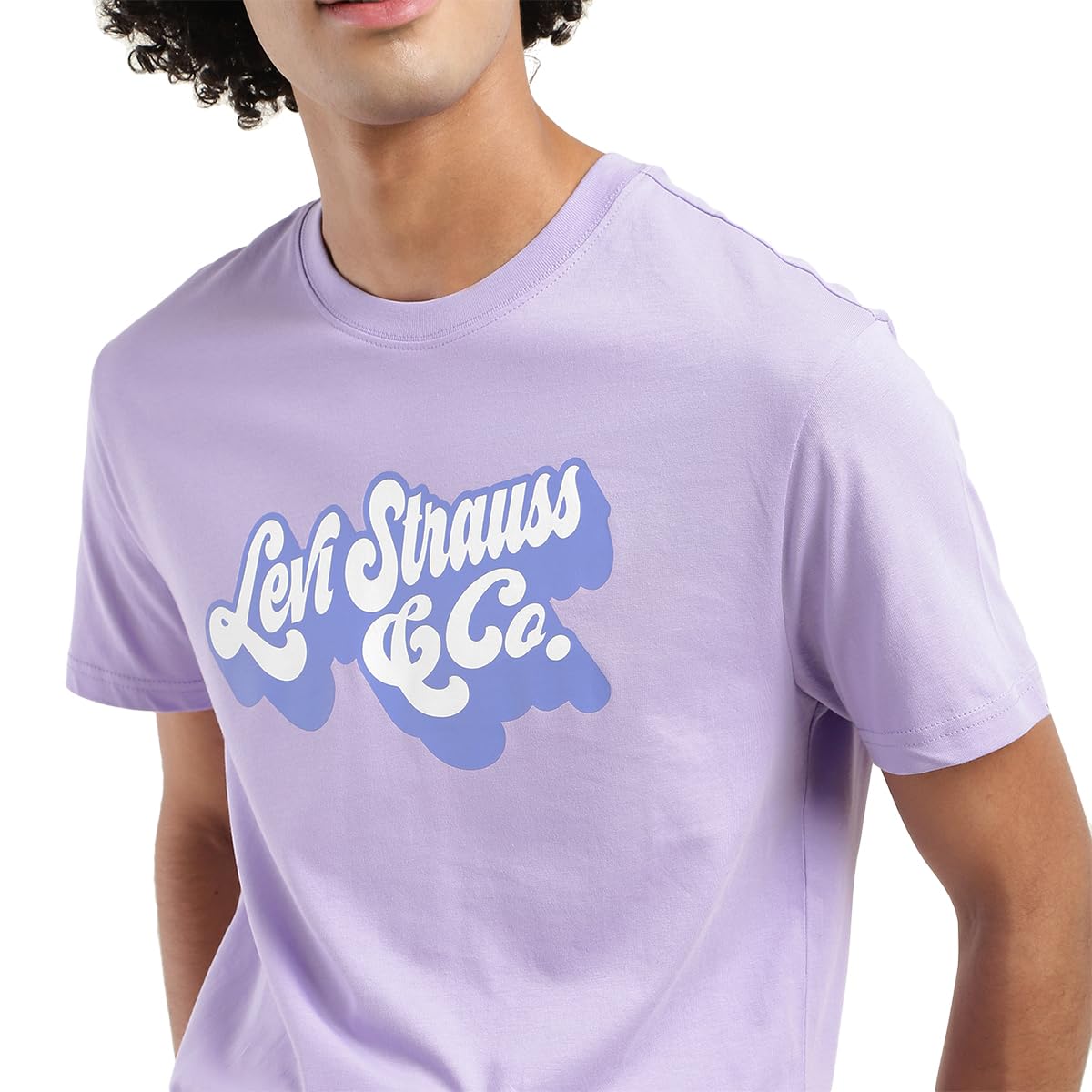 Levi's Men's Geometric Regular Fit T-Shirt (16960-1295_Purple