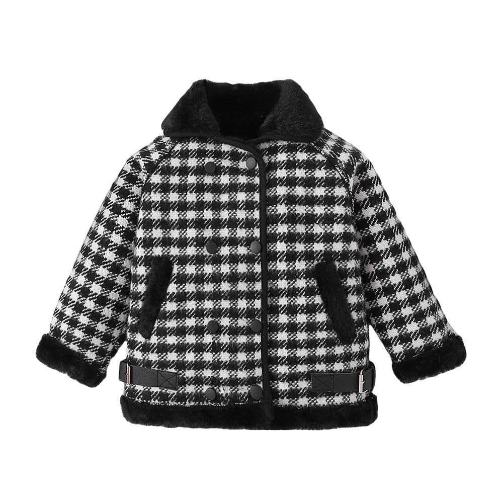 Hopscotch Girls Polyester Waist Length Jackets in Black Color For Ages (4-5 Years)