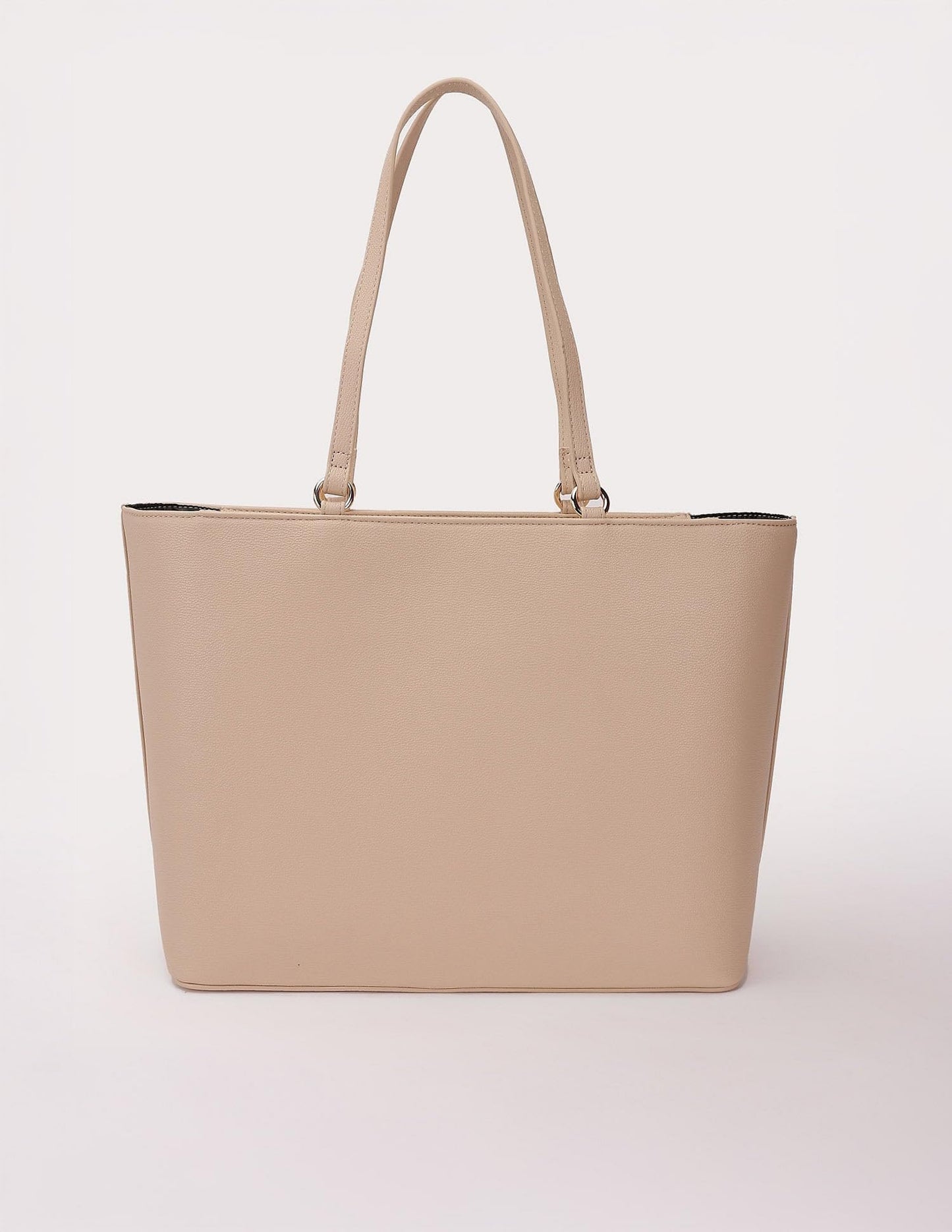 Tommy Hilfiger Solid Beige Pu Tote Bag