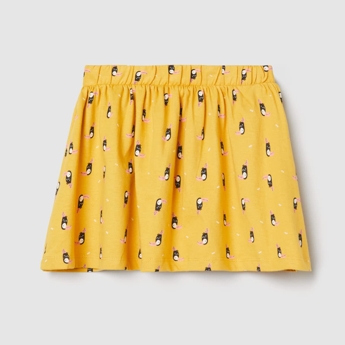 Max Girls Girls Printed Elasticated A-line Skirt (M22CSF07YELLOW_3-4Y)