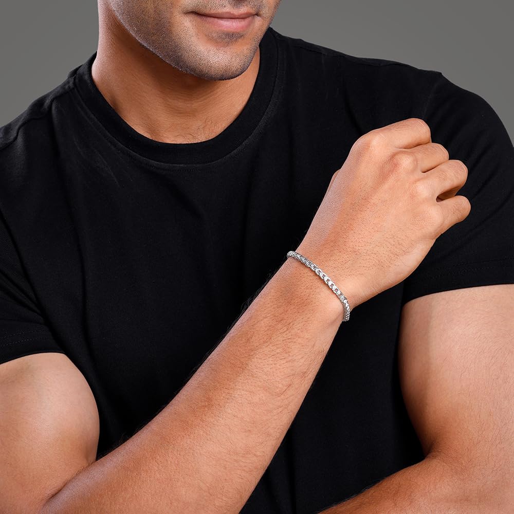 GIVA 925 Silver Chroma Chain Bracelet For Him, Adjustable |Gifts for Men & Boys | With Certificate of Authenticity and 925 Stamp | 6 Months Warranty
