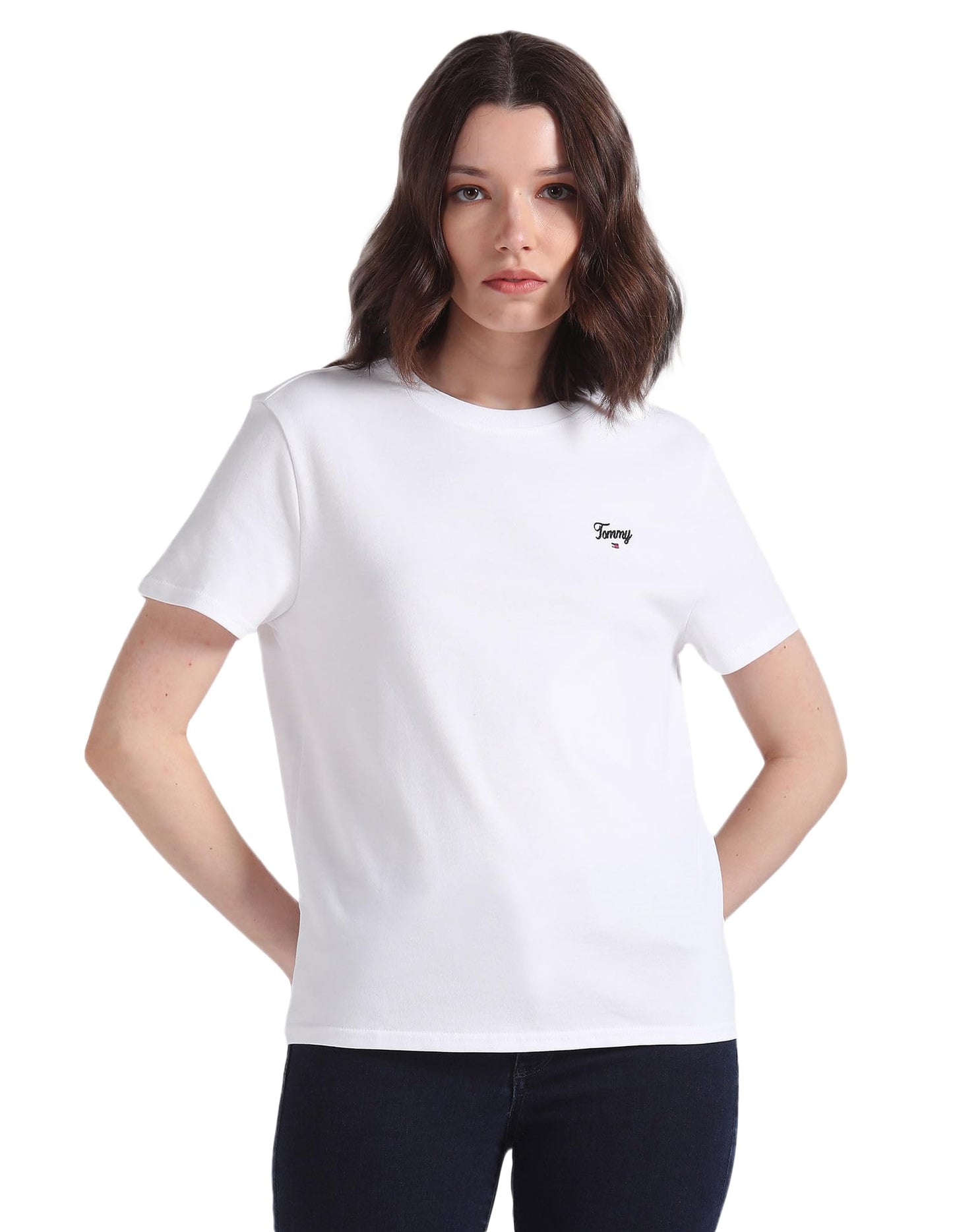 Tommy Hilfiger Womens White Color T-Shirt (M)