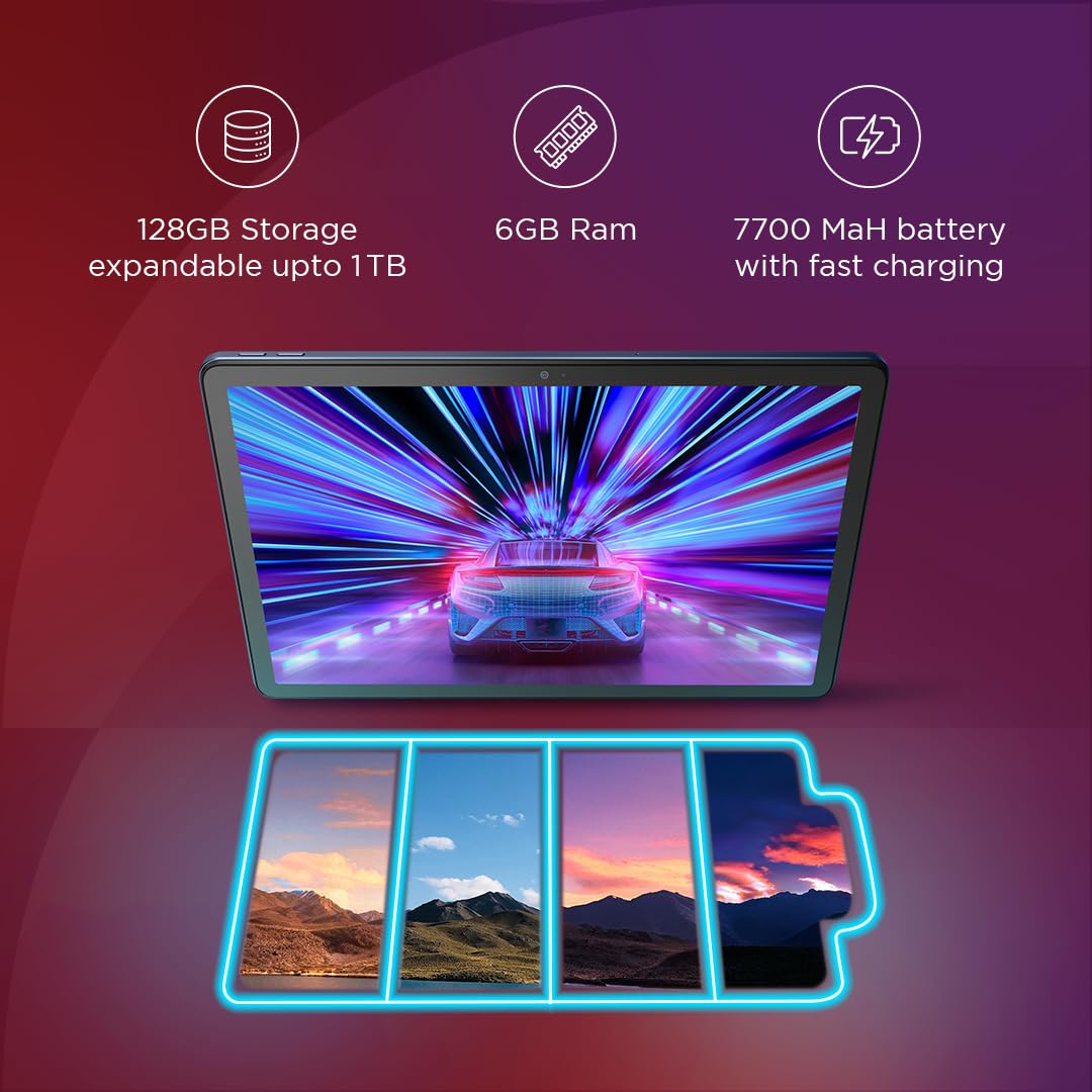 Lenovo Tab M10 5G |10.6 inch (26.9cm)| 6 GB, 128 GB Expandable|Wi-Fi+ 5G | 90 Hz, 2K Display (2000x1200)|Dual Speakers with Dolby Atmos |Android 13 | Octa-Core Processor (Abyss Blue, ZACT0030IN)