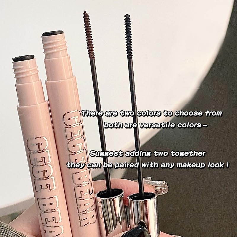Gege Bear Long & Curl Mascara – Waterproof, Smudge-Proof & Sweat-Resistant | Long-Lasting Lash Lift & Volumizing| Ultra-Lengthening, Clump-Free & Lightweight Formula for Natural & Dramatic Eye Makeup | High-Pigment Black & Brown Mascara for Thick, Defined