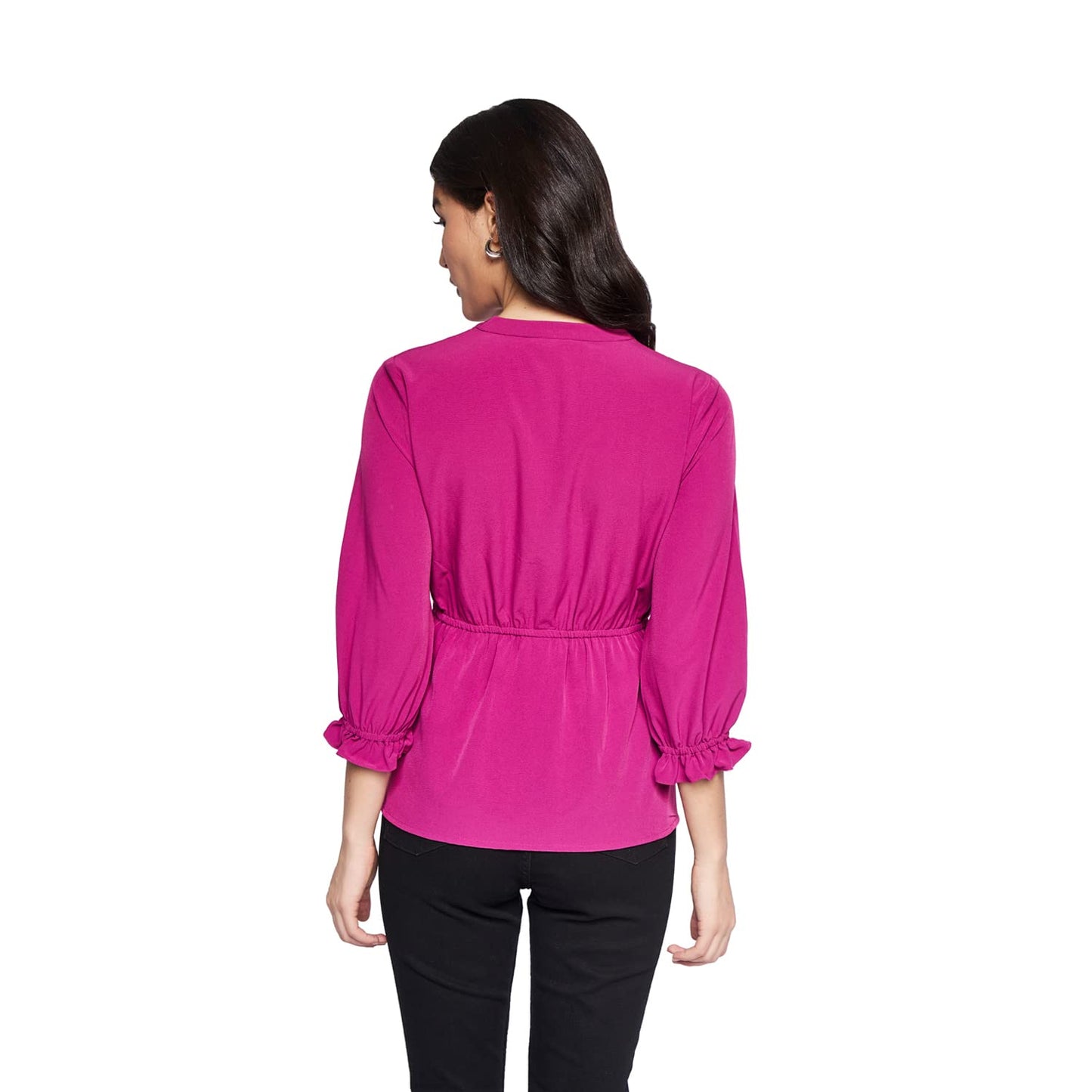 AND Women's Regular Fit Shirt (EE22AB003TPL_Magenta M)